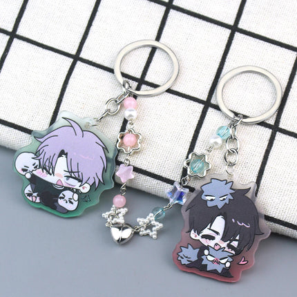 2Pcs Alien Stage Ivan & Till Cartoon Keychain Acrylic Chain for Woman Men Fashion Anime Figure Acrylic Keyring Pendant Gift