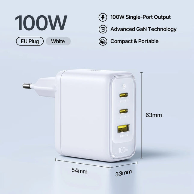 Baseus 100W Fast Charger Type C USB Charger Support QC PD PPS Portable Charger For iPhone 17 16 15 14 Macbook Air Laptop Charger