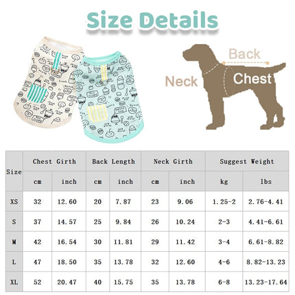 Summer Pet Shirts Cartoon Graffiti Pattern Clothing Puppy Cat Solid T-shirt Chihuahua Yorkie Thin Soft Fashion Vests Dog Clothes