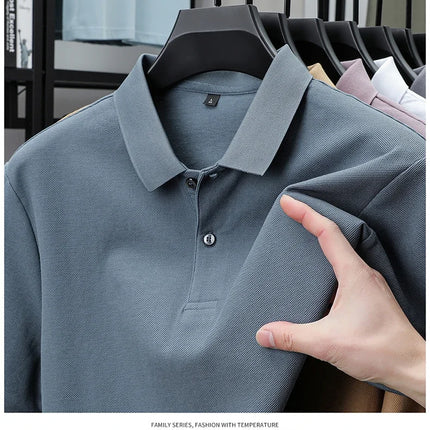 Men's 100% Cotton Polo Shirt - Summer Casual Breathable Tee, 19 Colors, Ideal for Golf and Sports, Business Casual, Silk-Like Finish
