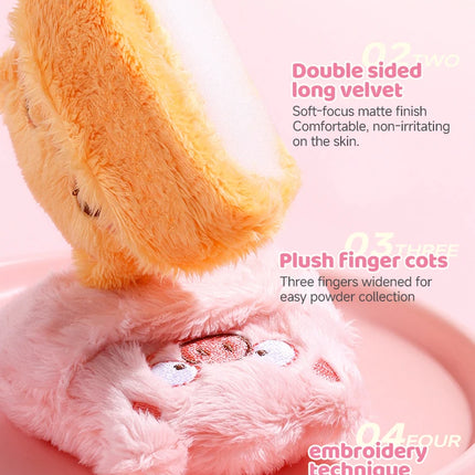 Cute Soft Plush Powder Puff Comfortable Skin-friendly Flocking Material Thick Large Powder Puff for Loose Powder Setting Makeup