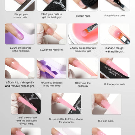 NEW YOKEFELLOW Builder Gel Nail Polish 15g Jelly Blue Hard Gel HEMA TPO Free Extension Gel Colorful Builer Varnish For Nail DIY
