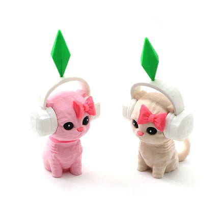 The Sims Cat Dancing Cat Car Ornament Creative Cute Kitten Mini Earphone Cat Model Home Desktop Decor  Automotive Interior Gift