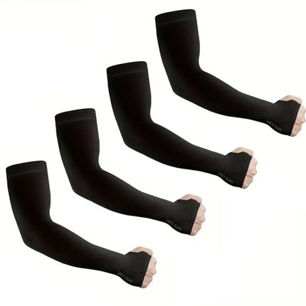 4 Pairs Summer Ice Silk Sun Protection Ice Sleeve Unisex Fashion Outdoor Sports Cycling Driving Sun Protection Arm Sleeve