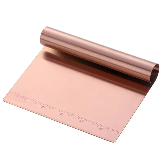 Stainless Steel Pastry Dough Cutter Manual Operation Ergonomic Handle Pizza Scraper Clear Markings Comfortable Grip Cake Divider
