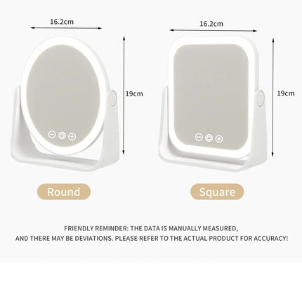 LED Makeup Mirror, Portable Flip Lighted Vanity Mirror with Touch Dimming, 3X Magnifier and Rechargeable Design for Desk