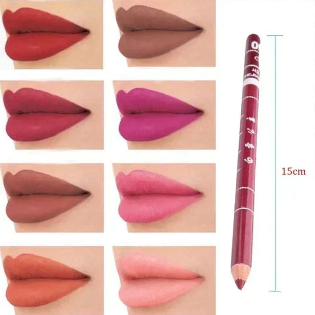 New 2025 Hot Sale New 12 Color 1Set Professional Metal Makeup Pencil Lipstick Suitable Women's Makeup Matching Lipstick Supplies