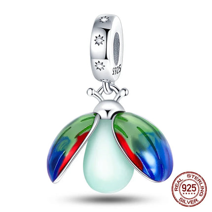Hot Original 100% 925 Sterling Silver Chameleon Beads Firefly Charms Fit Original Bracelet DIY Jewelry Making Women's Gift