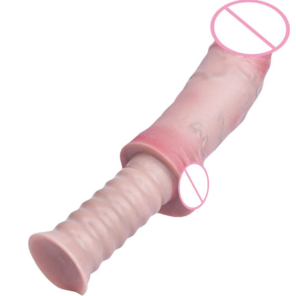 SXXY Soft Double Layer Dildo With Handle Silicone Skin Touch Handle Butt Plug Long Male Female Masturbator Sex Toys Sexshop