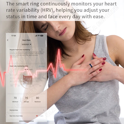 2026 Smart Ring Tasbih Counter Dynamic Display Screen Heart Rate Blood Oxygen Monitor 5ATM Waterproof Multi Sports Modes Gifts