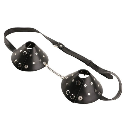 PU Leather Nipple Clamps Female Erotic Chest Bondage Device Rivets Sexy Lingerie Adult Body Accessories Clitoral Stimulation 18+