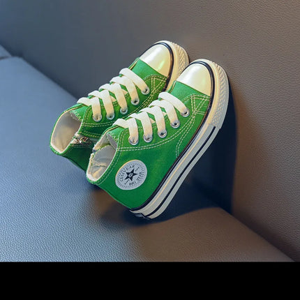 Children's Mid-Top Canvas Shoes Soft Sole Comfortable Casual Children's Shoes Boys and Girls Non-slip Breathable Board Shoes