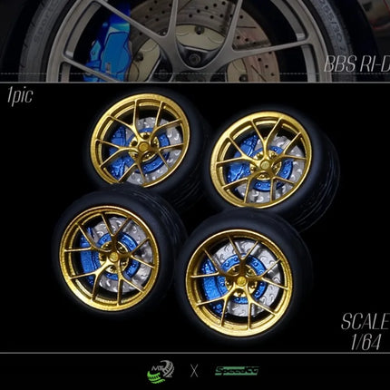 Car Modification Static Wheel Hub 1/64 SpeedCG 44/31/30/29 10/11mm Resin Wheels Rubber Tires Suitable for 1:64 Static Model Cars