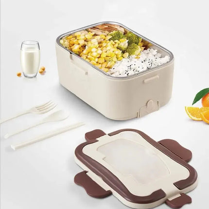 12V/24V Car Electric Lunch Box 1.5L Portable Food Heater Truck No Water Injection 304 Stainless Steel Heated Bento Keep Warm Box