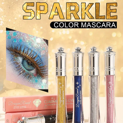 Shiny Diamond Colorful Mascara Blue Glitter Sparkling Waterproof Mascara Beauty Eyelashes Extension Quick Dry Shimmer Eye Makeup