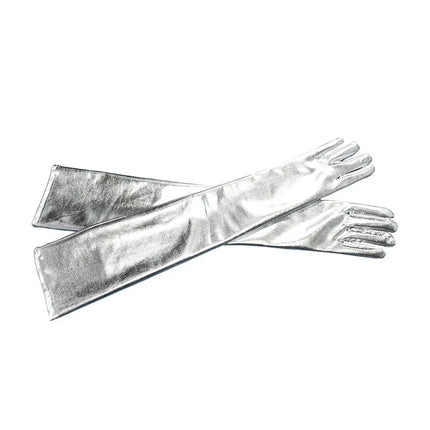 Sexy Patent Leather Long Gloves Cosplay Clothing Accessories Black Tight Gloves Pole Dance Performance Gloves Show Punk Gothic