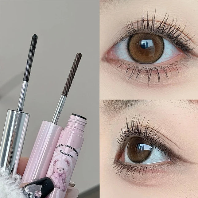 QIBEST 4D Silk Fiber Mascara Curling Thick Ultra-fine Brush Eyelash Extension Black Brown Waterproof Mascara Women Eye Cosmetics