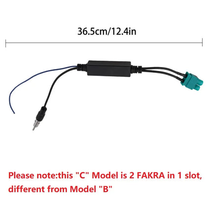 Car Special Radio Antenna AM/FM Audio Radio Signal Amplifier Dual Fakra RF Radio Antenna Aerial Adapter for Volkswagen