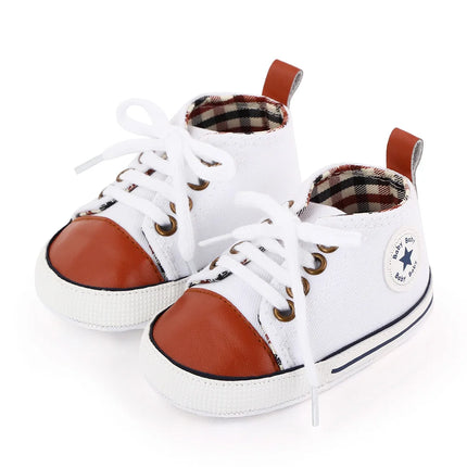 New Baby Shoes Boys Girls Classic Canvas Casual Sneakers Newborn First Walker Toddler Soft Sole Non-Slip Walking Shoes D2486