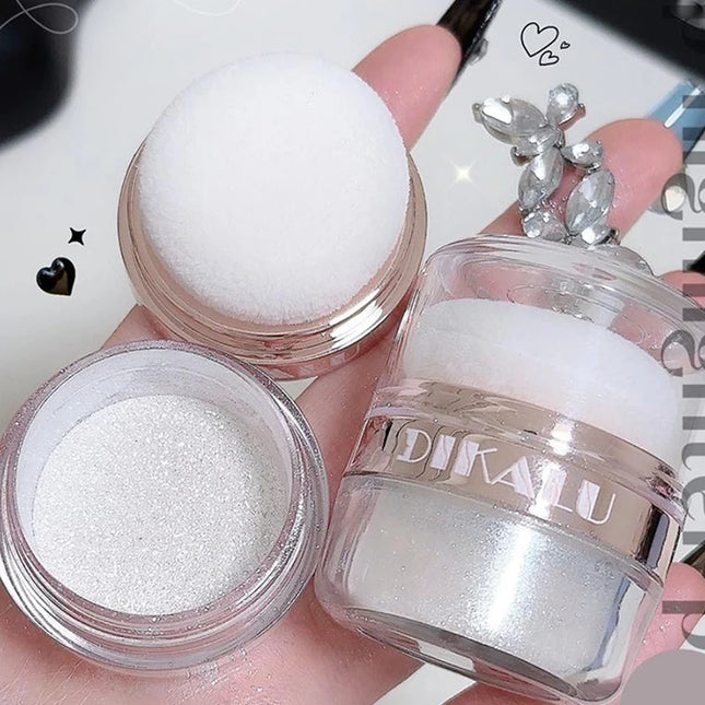 Shimmering Contour Blush Brightening Glitter Loose Powder Makeup Fairy Powder Highlighter Patting Powder Moonlight White Body