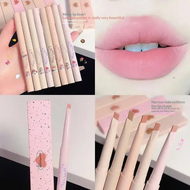 Nude Light Sweet Soft Matte Lip Liner Pencil Long-Lasting Resistant to Fading And Makeup Removal Shapes the Lip