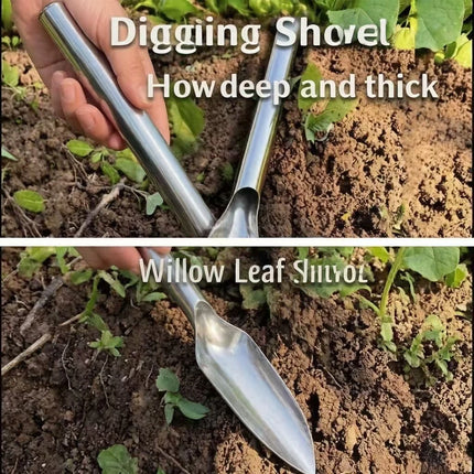 Stainless steel one-piece garden shovel is suitable for planting, weeding, turning soil, anti-rust gardening tools 1/5pcs