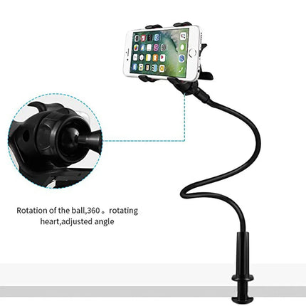 Lazy Phone Holder Flexible Gooseneck Mount Clamp Stand for iPhone Anroid Cellphone Bed Desk Phone Holder 360° Mobile Phone Clip