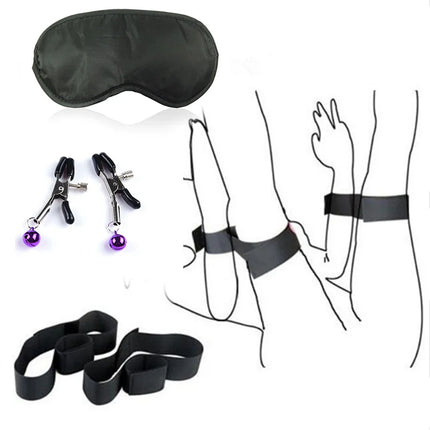 Adult Sex Products Erotic Bondage Bed Games BDSM Sex Bondage Set Women Handcuffs Ankle Cuff Restraints Sex Toys For Couples