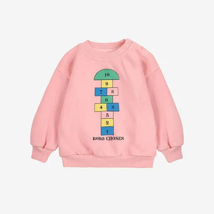 2025 Autumn/winter Boys Sweatshirt Fashion Cartoon Baby Girls Hoodie Pullover Fleece Lining Children's Top Korea Kids Clothes