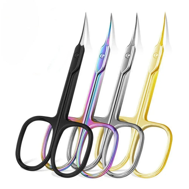 Stainless Steel Cuticle Scissors with Curved Pointed Tips Ultra-thin  Cuticle and Keratin Removal Nail Beauty Scissors
