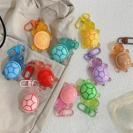 1/8Pcs Colorful Luminous Turtle Keychain Cartoon Glow in-the-dark Color Keyrings Resin Sweet Sea Animal Bag Pendant Hangings