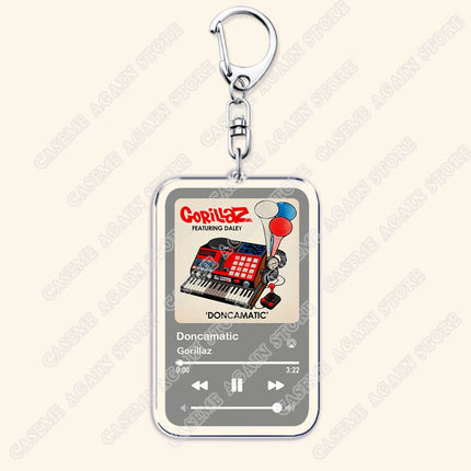 Hot Gorillaz Band Music Keychains for Women Accessories Bag Feel Good Inc Clint Eastwood Song Keying Jewelry Fans Friends Gifts