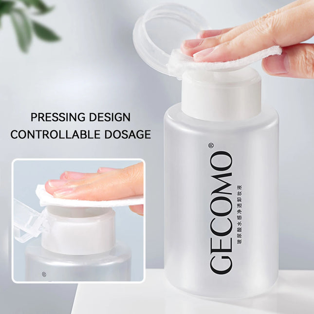 GECOMO Hyaluronic acid makeup remover-3-in-1 Eye, Lip, and Face Cleanser，Gentle, Suitable for Sensitive Skin, Pump Bottle