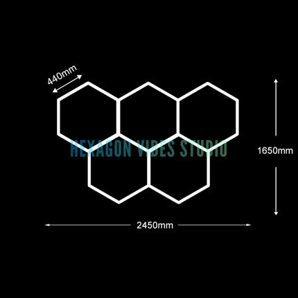 Garage Hexagon LED Light 50000H 6500K Ultra Bright for Home Gym Barbershop Car Detailing Bar Basement Workshop Ceiling Lighting