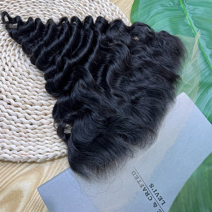 13x6 HD Lace Frontal Only Deep Wave 100% Human Hair Invisible HD Lace Melt Skin Pre Plucked Bleached Knots Raw Hair For Woman