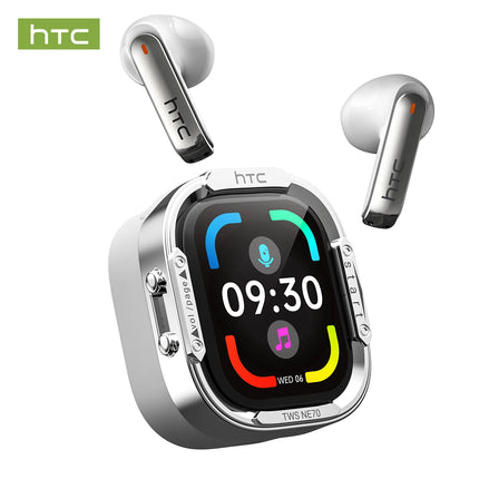 HTC NE70 Wireless Headphones Bluetooth Touch Control Earphones Built-in Dual Microphones Earbuds Full HD Display AI Translator