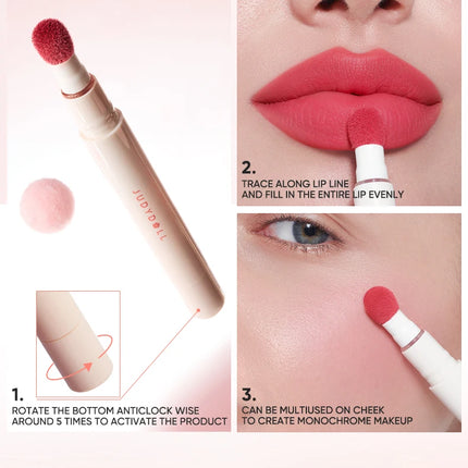 JUDYDOLL CUSHION MATTE LOCK LIP CREAM - 24hr Long-Lasting Waterproof Smudge-Proof Moisturizing That Reduces Lip Lines