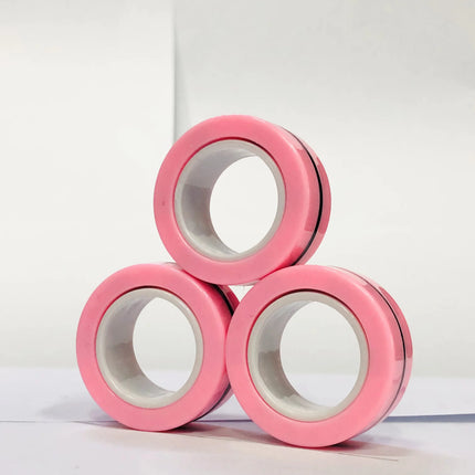 3pcs Fidget Toy Set Finger Magnetic Rings Colorful Adult Magnets Spinner Rings for Relieve Stress Anxiety Relief Therapy