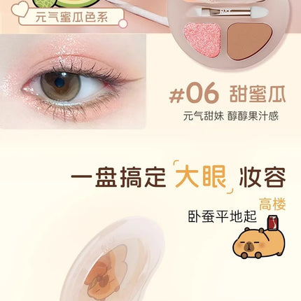 RMT Romantic Beauty Eye Shadow Silkworm Palette - Four Colors Matte Contouring & Brightening Eyeshadow Palette