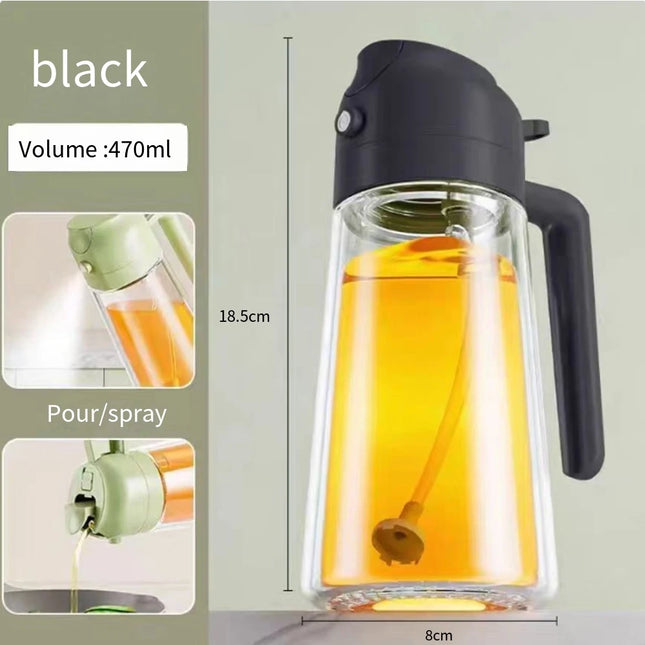 Press Type Glass Oil Spray Oil Bottle Spray Oil Dispenser Oil Jar BBQ Kitchen Baking Roasting Picnic Kitchen Tool Glass Oil Spra