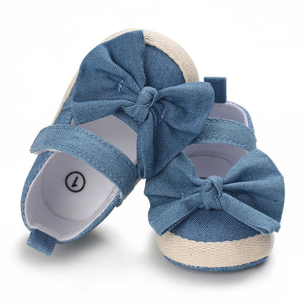 0-18 months cute baby shoes summer small fresh blue bow princess shoes sandals soft and comfortable soles slip walking shoes