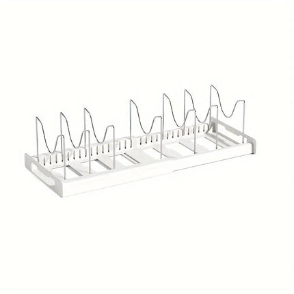 Expandable Pot Organizer Rack, Adjustable Divider for Kitchen Cabinet, Multi-Purpose Storage for Pots & Pans