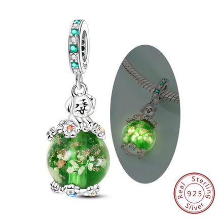 Spring Charms Beads Pendant 925 Sterling Silver Flower Butterfly Dragonfly Mushroom Charms Fit Bracelet Woman Man DIY Jewelry