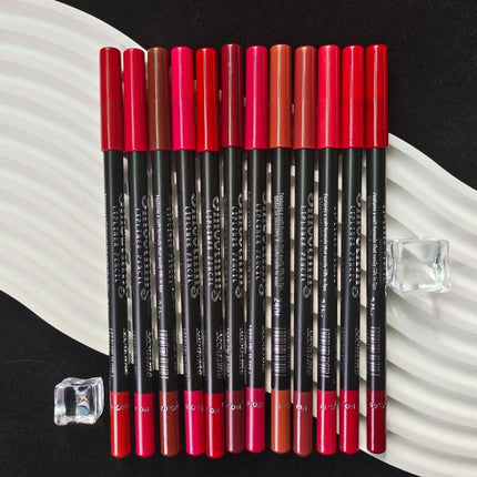 12 pcs Long-Lasting Lipstick Set with Professional Lip Liner Pencil and Matte Lip Gloss Makeup for Women Valentine's Day Gifts