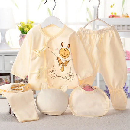 Newborn Baby Sets (5pcs/set) Soft Clothing Cotton Fashion Boys Girls Suits