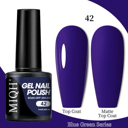 7ml Gel Polish, Blue Gel Nail Polish Fall Winter Colors Ice Blue Green Series Gel Polish Dark Blue Navy Blue Sparkle Soak Off UV