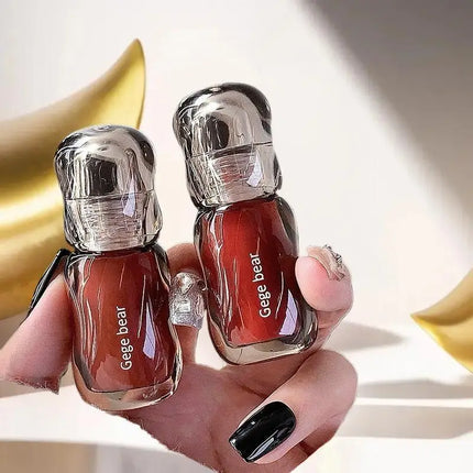 Gege Bear 5ml Crystal Gloss Lip Tint Hydrating Mirror-Gloss Finish Youthful Plumping Effect Autumn Winter Collection