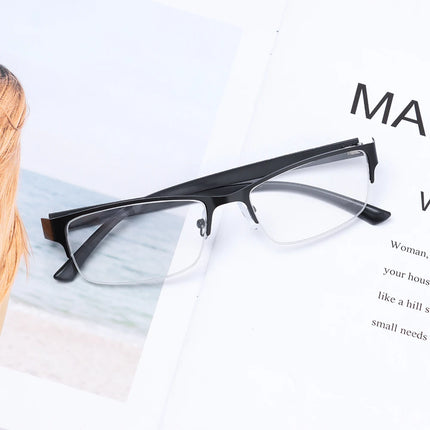 Anti Blue Light Reading Glasses Men Women Half-frame Diopter Glasses Business Male Presbyopic Eyeglasses +1.0 1.5 2.0 2.5 4.0