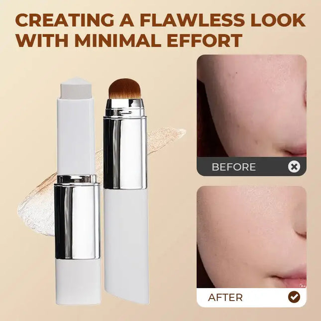 2-in-1 Color-Changing Foundation Stick Liquid Lightweight Moisturizing Brightening Foundation Color Changing For All Skin Types