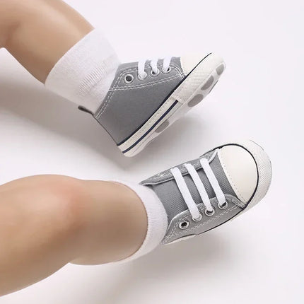 Baby Canvas Classic Sports Shoes Newborn Boys and Girls Printed Star First Walkers Shoes Infant Anti slip Baby Shoes
